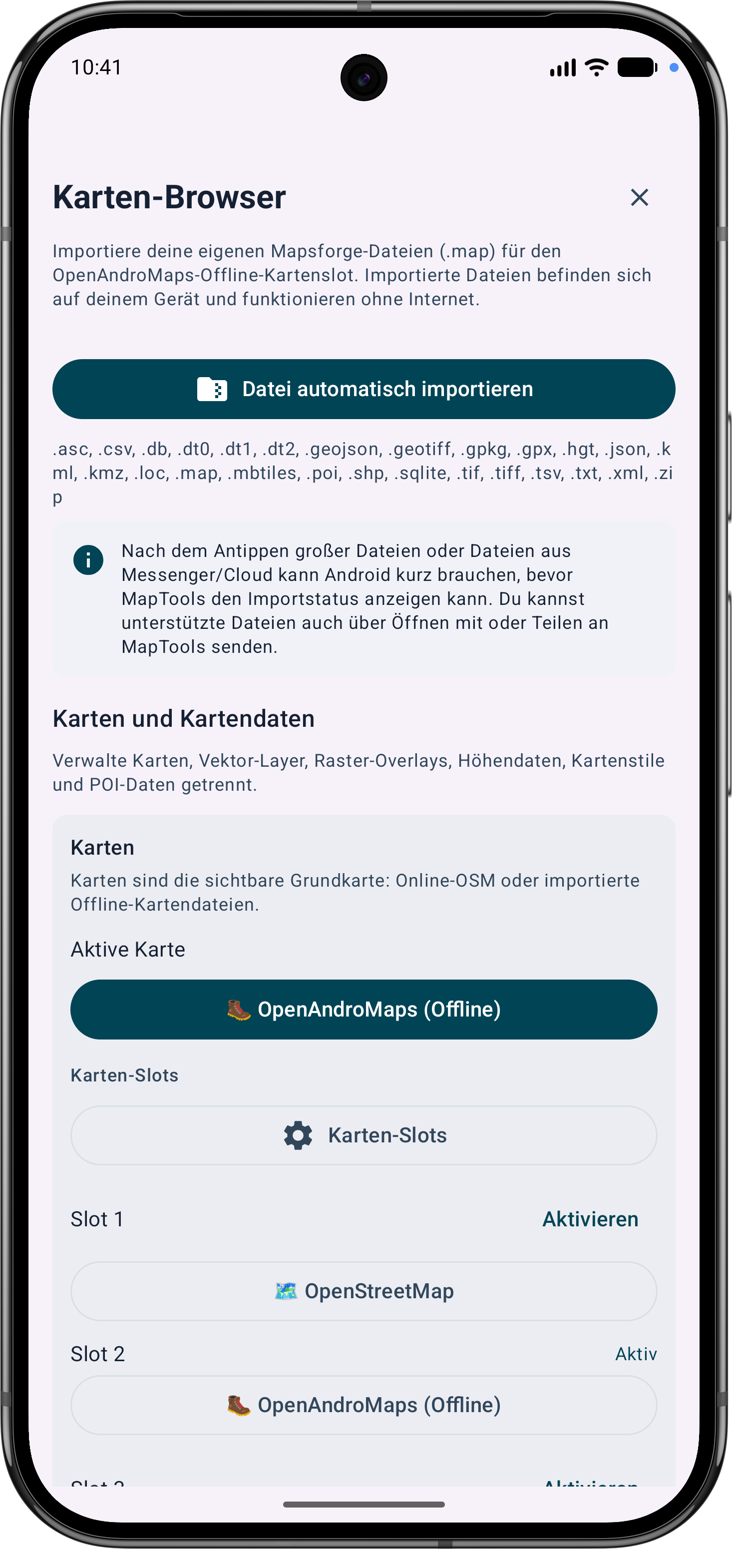 MapTools Karten-Browser mit der Aktion Datei automatisch importieren.
