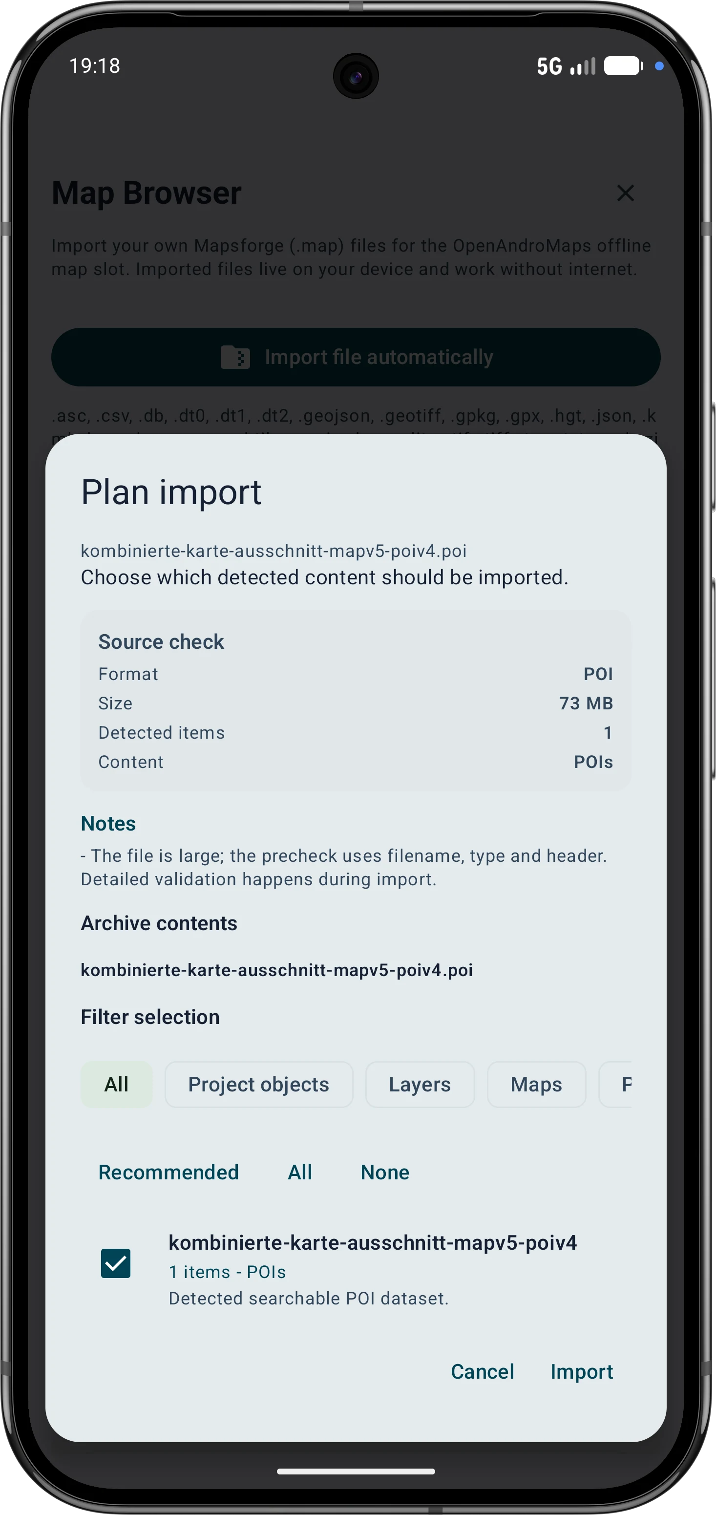 MapTools · Sources: POI (.poi)