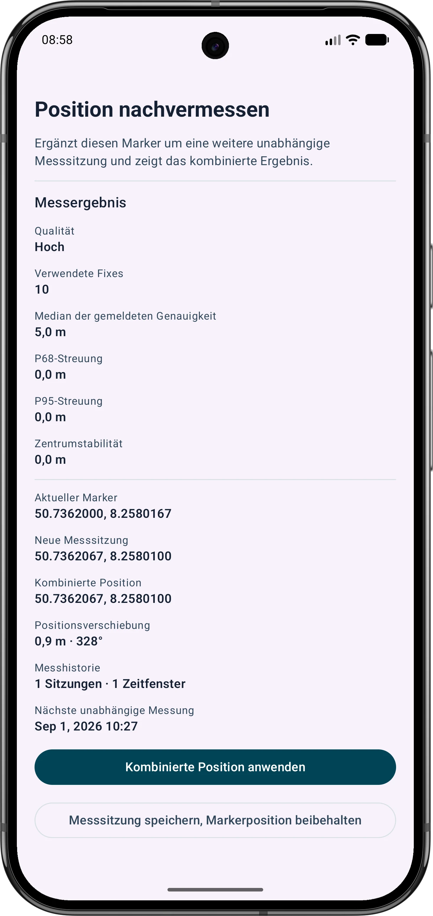 Am berechneten Punkt entscheidet nicht die Zahl der Nachkommastellen