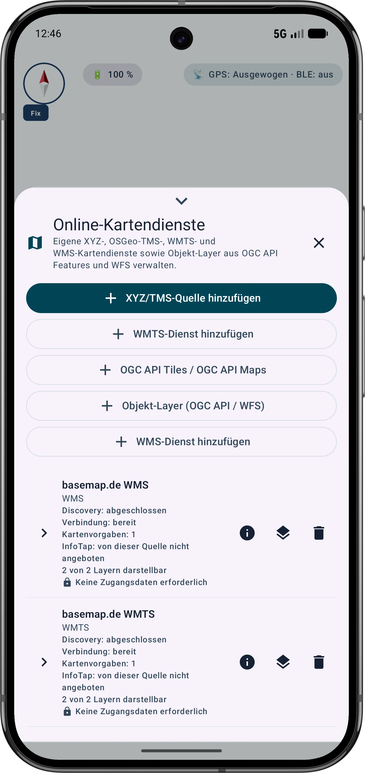 XYZ, WMS, WMTS, OGC API Features und WFS in MapTools