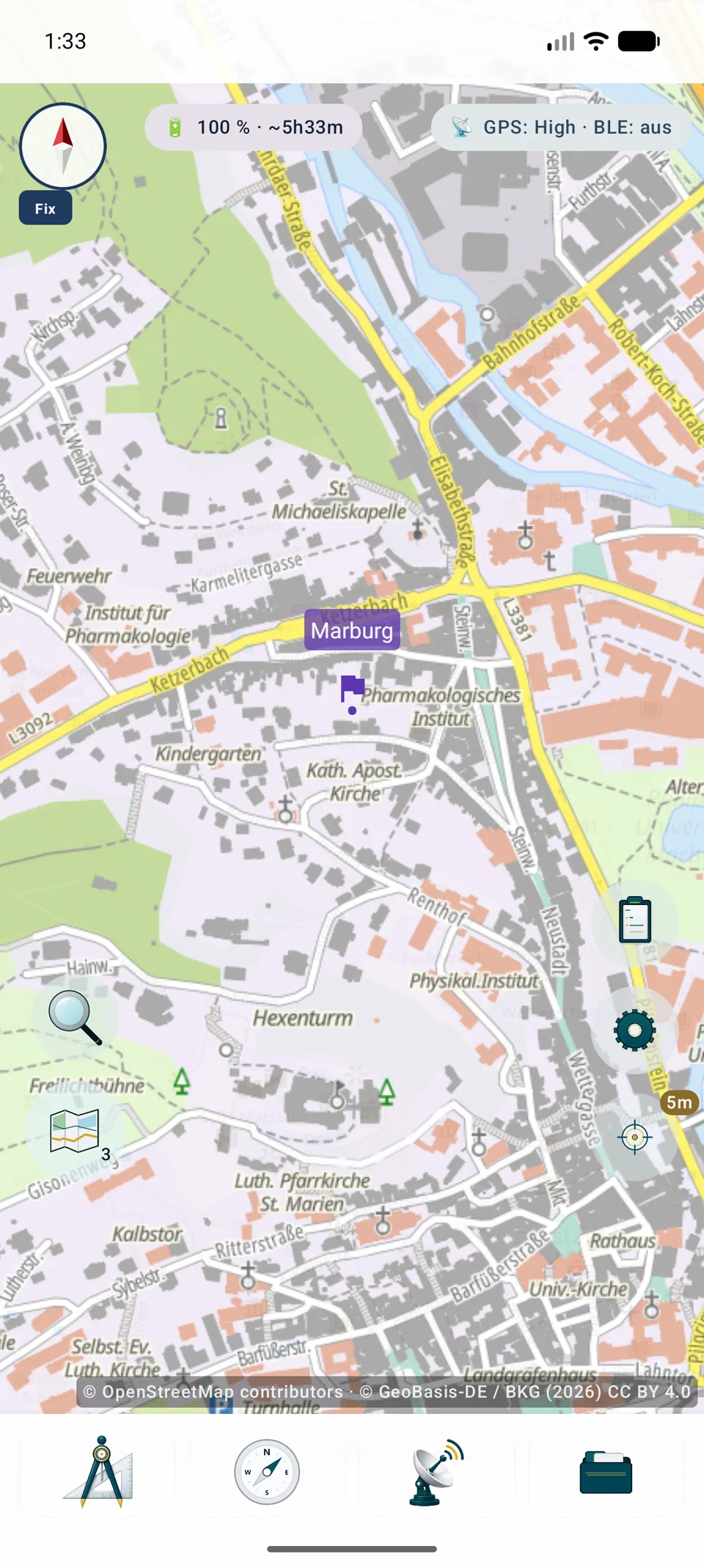 Ansluten WMTS karta med synlig attribution
