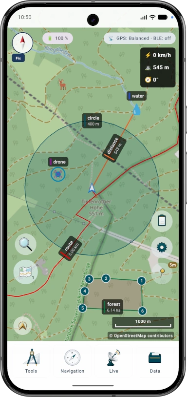Vista mappa in ArxSilex MapTools
